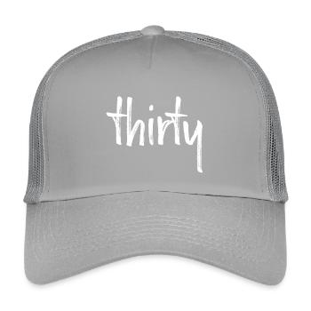 30 thirty 30. birthday gift number 30 number - Kids’ Trucker Cap - light grey - Front