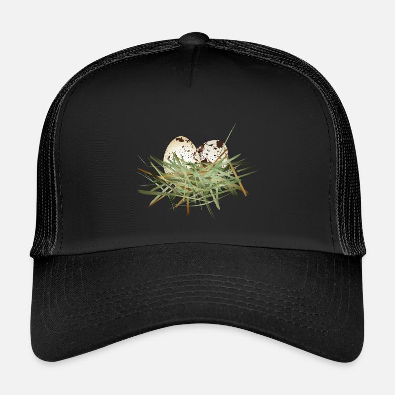two quail eggs in the hay nest Kids’ Trucker Cap