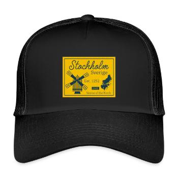 Motif de voyage vintage de Stockholm Sverige - Casquette trucker enfant - noir/noir - Devant