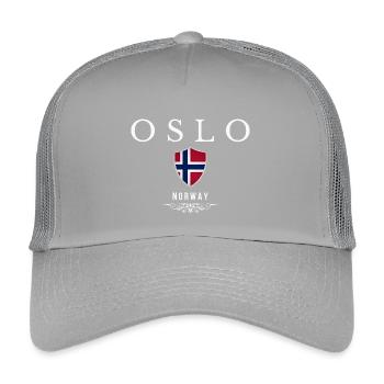 Oslo, Norvège, design élégant et minimaliste - Casquette trucker enfant - gris clair - Devant