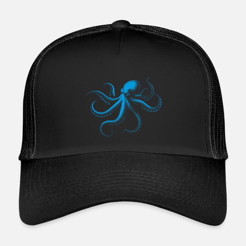 Octopus in Monochrome Kids’ Trucker Cap