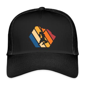 Dynamische Streetdance Silhouette - Kinder Trucker-Cap - Schwarz/Schwarz - Vorne