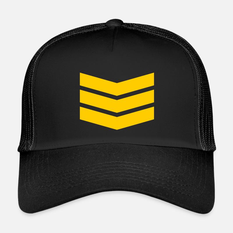 Chevron Stack Fettes Muster - Kinder Trucker-Cap - Schwarz/Schwarz