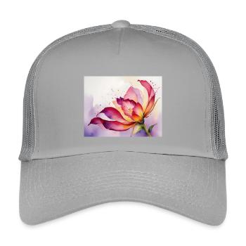 Water-coloured blossoms - Kids’ Trucker Cap - light grey - Front