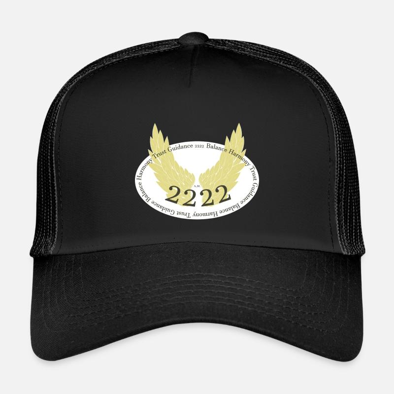 Engelsflügel mit Engelsnummer 2222 - Kinder Trucker-Cap - Schwarz/Schwarz