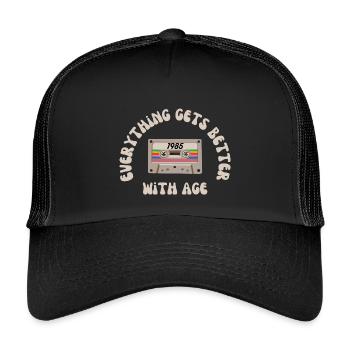 Cassette Nostalgia 1985 Rainbow Tape - Kids’ Trucker Cap - black/black - Front