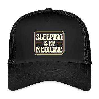 Sleeping is my medicine - Kids’ Trucker Cap - black/black - Front