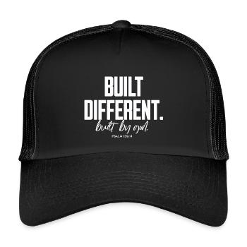 Built Different Built By God Psalm 139:14 - Kids’ Trucker Cap - black/black - Front
