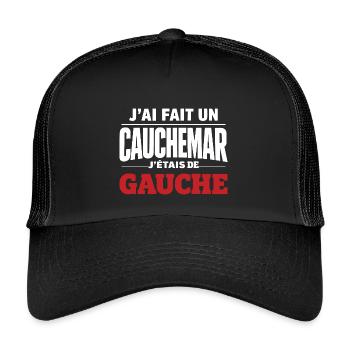 j'ai fais un cauchemar j'étais de gauche - Casquette trucker enfant - noir/noir - Devant