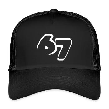 67 "six seven" drawn - Kinder Trucker-Cap - Schwarz/Schwarz - Vorne