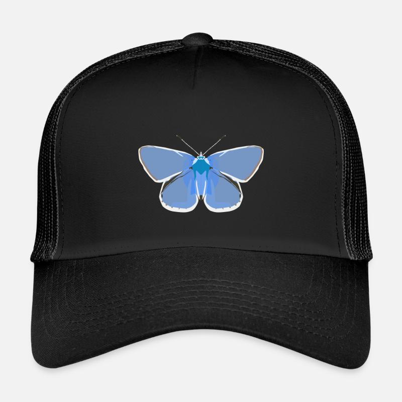 Schmetterlinge: Der gemeine Bläuling - Kinder Trucker-Cap - Schwarz/Schwarz