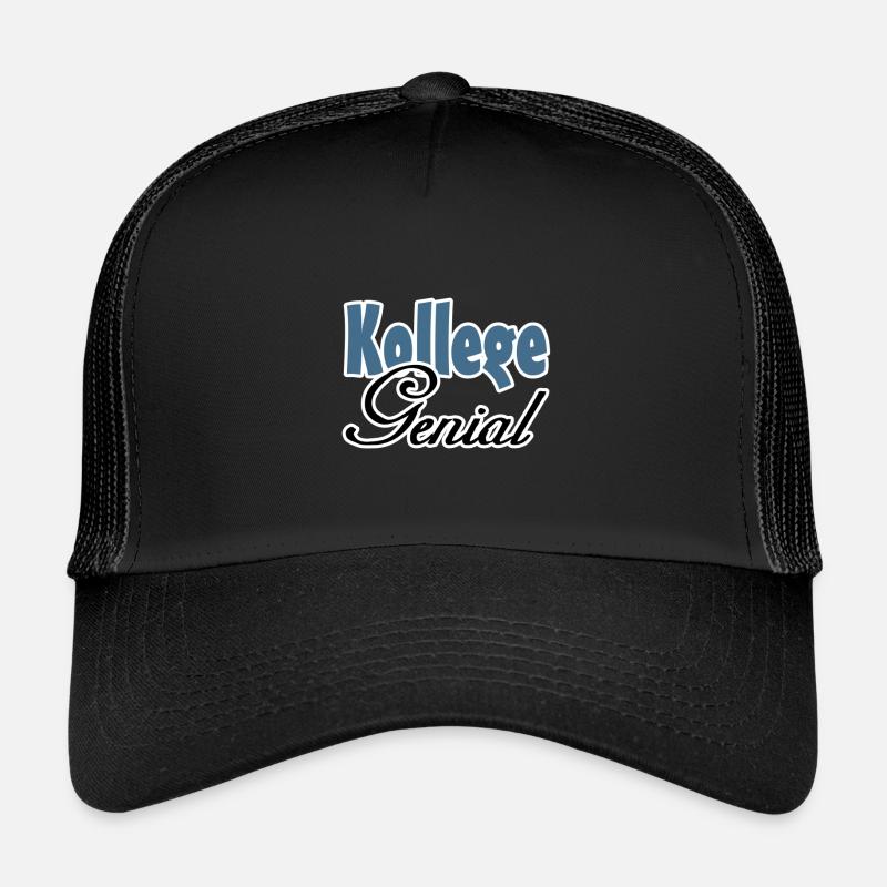 Kollege Genial Geschenk - Kinder Trucker-Cap - Schwarz/Schwarz
