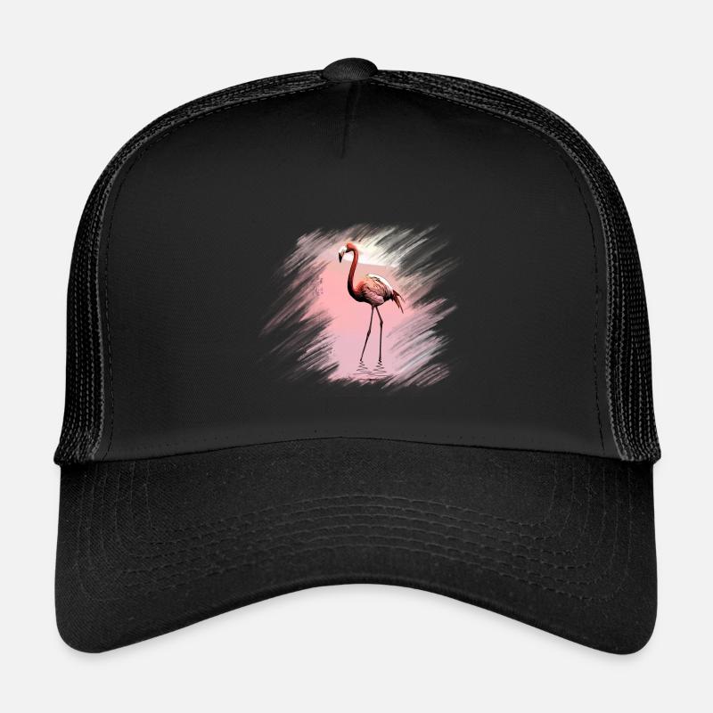 Flamingo - Kinder Trucker-Cap - Schwarz/Schwarz