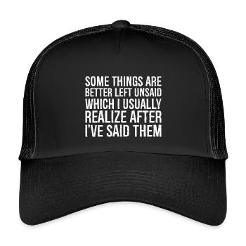 Il vaut mieux qu’il y ait des choses qu’il vaut mieux ne pas dire - Casquette trucker enfant - noir/noir - Devant