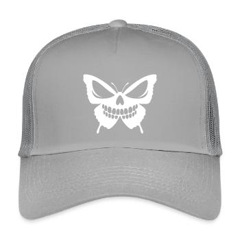 Kompliziertes Schmetterlingsschädel-Design - Kinder Trucker-Cap - Hellgrau - Vorne