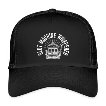 Casino Gambler Slot Machine Whisperer Gambling - Kinder Trucker-Cap - Schwarz/Schwarz - Vorne
