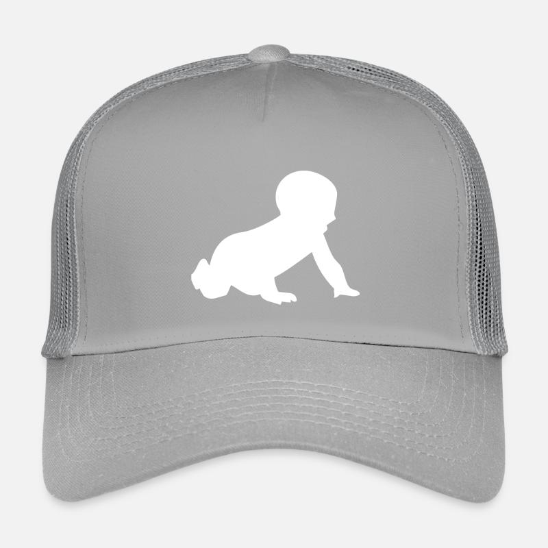 Crawling baby silhouette Kids’ Trucker Cap
