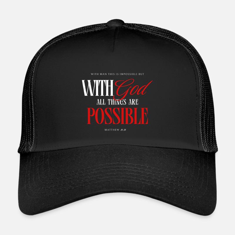 With God All Things Are Possible - Kids’ Trucker Cap - black/black