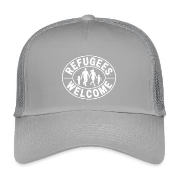 Flüchtlingsbegrüßung – Antifaschistische Merch - Kinder Trucker-Cap - Hellgrau - Vorne