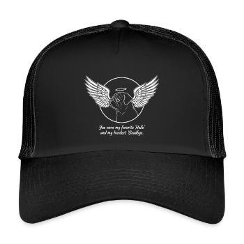 Pug Dog Nuage Ailes d’Ange Adieu Deuil - Casquette trucker enfant - noir/noir - Devant