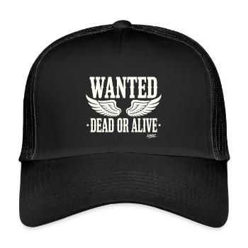 Wanted Dead or Alive mit Flügeln - Kinder Trucker-Cap - Schwarz/Schwarz - Vorne