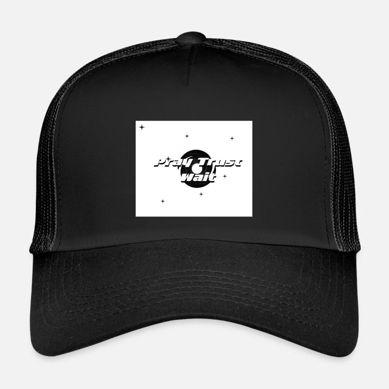 Pray, Trust and Wait - Kids’ Trucker Cap - black/black