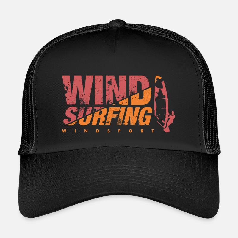 WINDSURFING Windsurfen - Kinder Trucker-Cap - Schwarz/Schwarz
