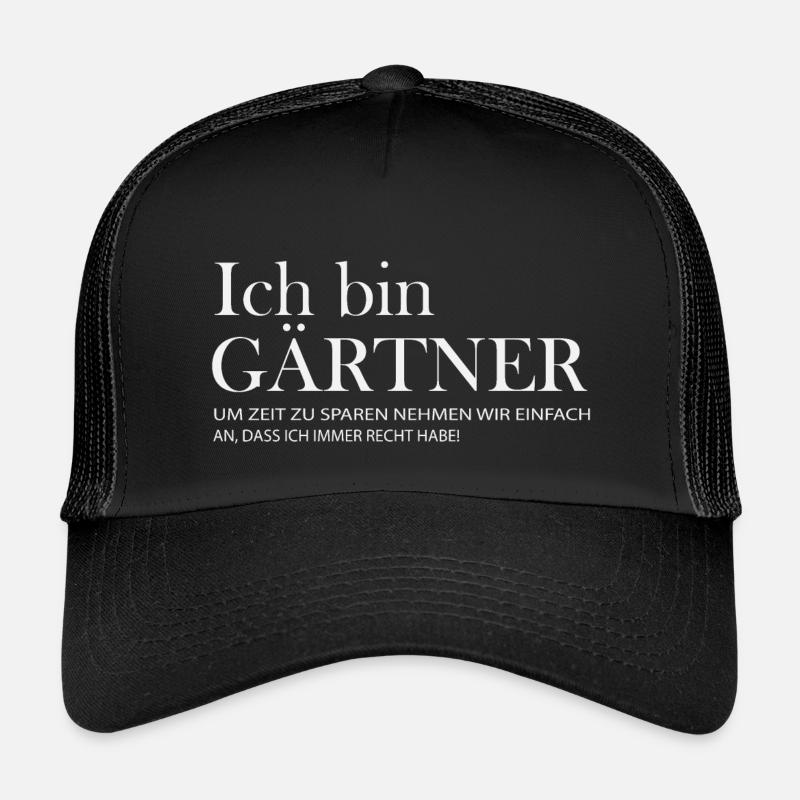 Gärtner Spruch: Immer Recht - Kinder Trucker-Cap - Schwarz/Schwarz