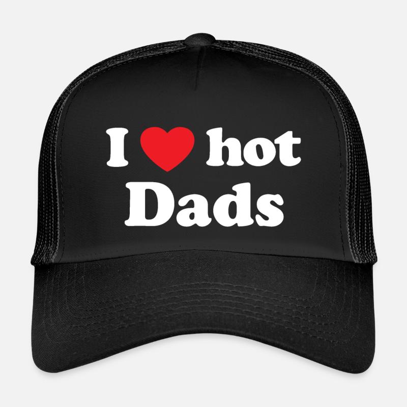 I love hot dads - Kinder Trucker-Cap - Schwarz/Schwarz