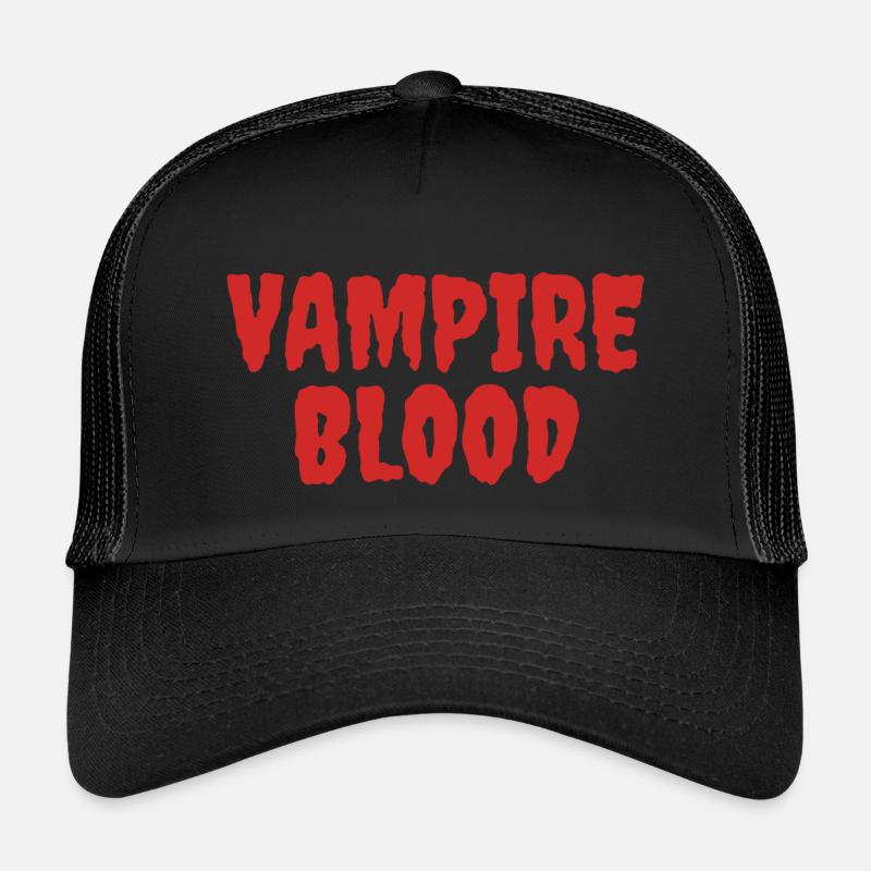 Vampirblut Horror Typografie Design - Kinder Trucker-Cap - Schwarz/Schwarz