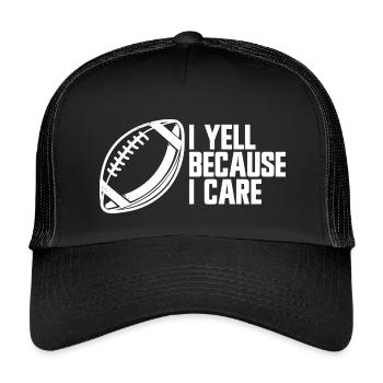 Ich schreie, weil es mir wichtig ist, Fußball-Elte - Kinder Trucker-Cap - Schwarz/Schwarz - Vorne