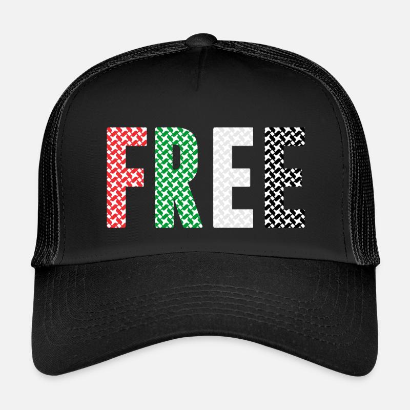 Freies Palästina - Kinder Trucker-Cap - Schwarz/Schwarz