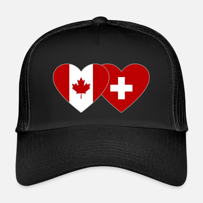 Kanada Schweiz Flagge Herz Kinder Trucker-Cap