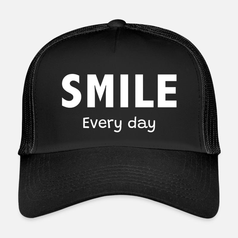 Lächle jeden Tag - Kinder Trucker-Cap - Schwarz/Schwarz