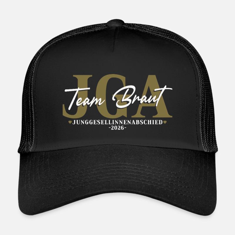 Team Braut Junggesellinnenabschied 2026 JGA Damen - Kinder Trucker-Cap - Schwarz/Schwarz