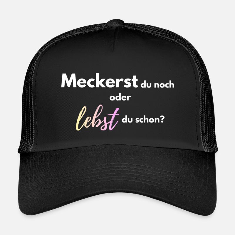 Meckerst_du_noch_oder_lebst_du_schon_-4- - Kinder Trucker-Cap - Schwarz/Schwarz