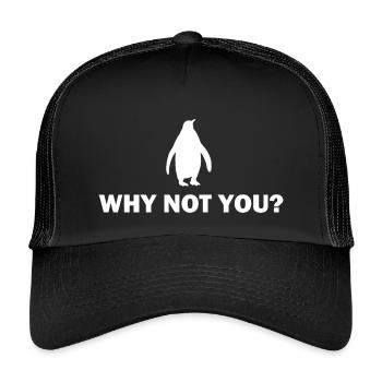 Penguin Motivation Design - Why Not You - Kids’ Trucker Cap - black/black - Front