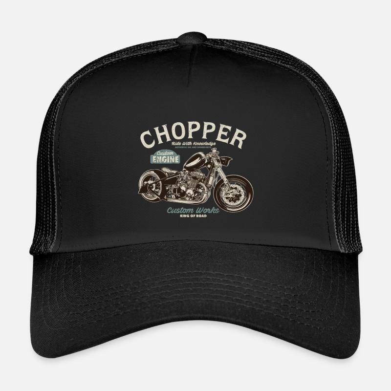 Chopper Custom Engine - Kinder Trucker-Cap - Schwarz/Schwarz