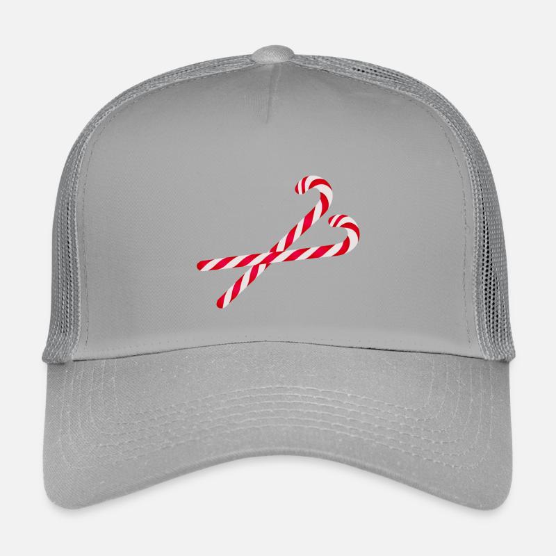 deux cannes à bonbons rayées rouge vif et blanc Casquette trucker enfant