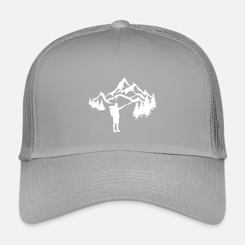 Hikers in the mountains white Kids’ Trucker Cap