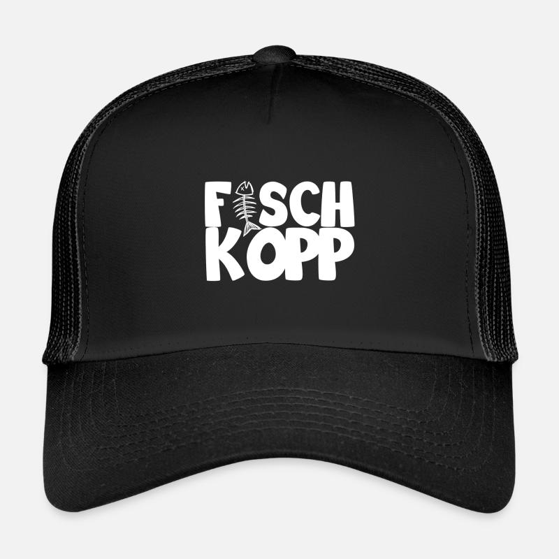 Fischkopp - Kinder Trucker-Cap - Schwarz/Schwarz
