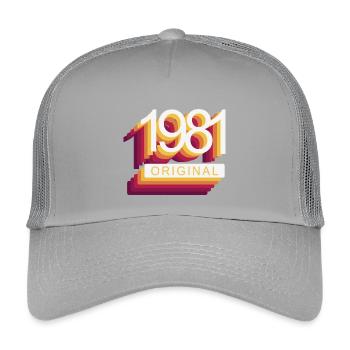 Geboren 1981 - Kinder Trucker-Cap - Hellgrau - Vorne