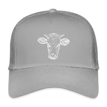 lustige Kuh Kuhkopf weiß Geschenk Bauern - Kinder Trucker-Cap - Hellgrau - Vorne