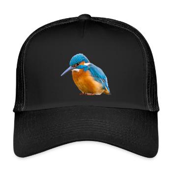 Kingfisher Kingfisher Alcedo Atthis Bird Nature - Kids’ Trucker Cap - black/black - Front