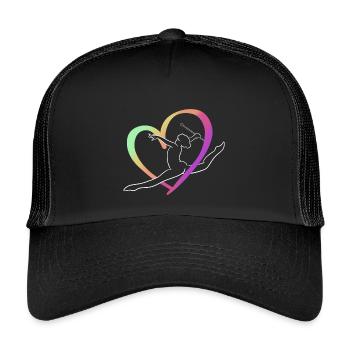 Large multicolored heart throw - Kids’ Trucker Cap - black/black - Front