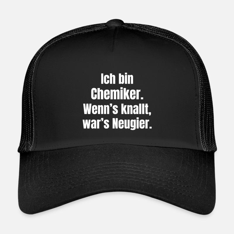 Ich bin Chemiker Neugier knallt - Kinder Trucker-Cap - Schwarz/Schwarz