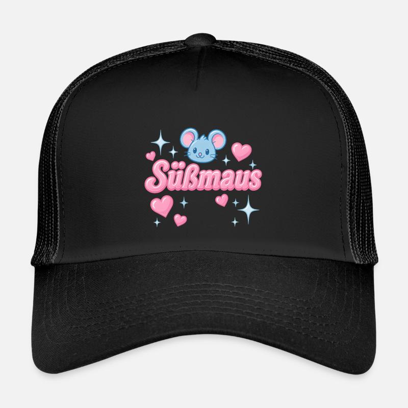 Süßmaus - y2K statement design - Kinder Trucker-Cap - Schwarz/Schwarz