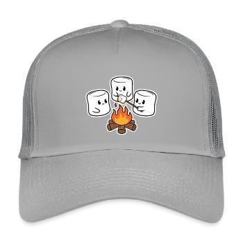Kuschelige Marshmallows am Lagerfeuer - Kinder Trucker-Cap - Hellgrau - Vorne