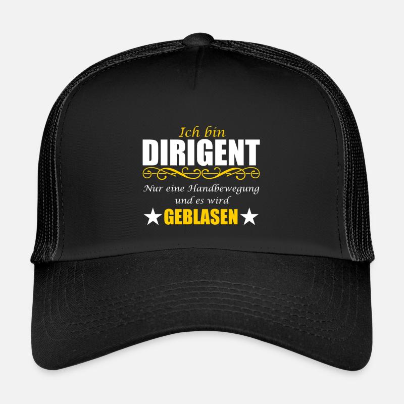 Dirigent lustiger Spruch Wortwitz Ironie Blasmusik - Kinder Trucker-Cap - Schwarz/Schwarz