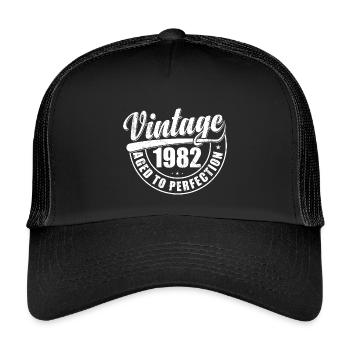 Birthday present 1982, vintage 1982, retro 1982 - Kids’ Trucker Cap - black/black - Front